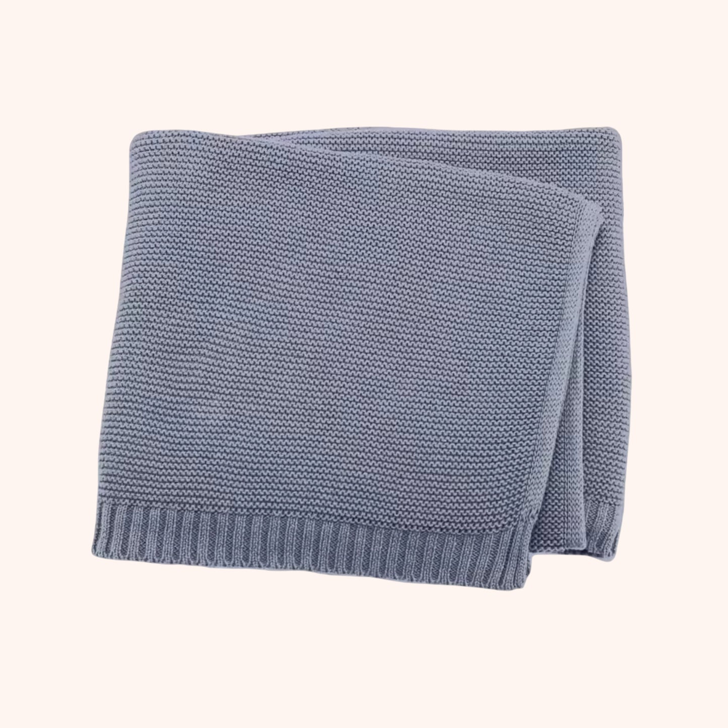 Personalized Baby Blanket - Custom Embroidered Name - Breathable Cotton Knitted Stroller Blanket & Swaddle