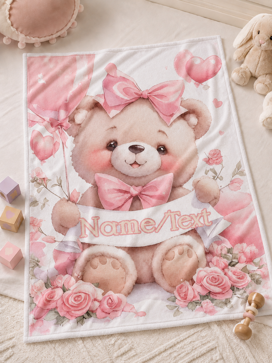 Personalized Name Blanket for Babies and Kids, Custom Printed Soft Blanket