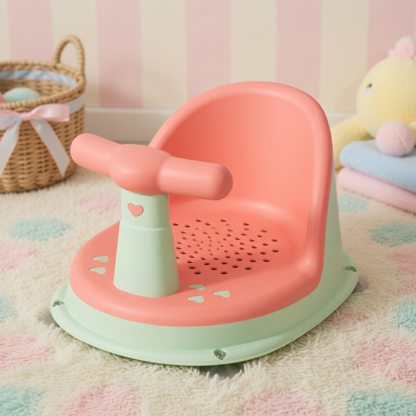 Portable Newborn Shower Seat - Ergonomic Baby Bath Support Stand - Durable ABS Bathtub Growth Accessories