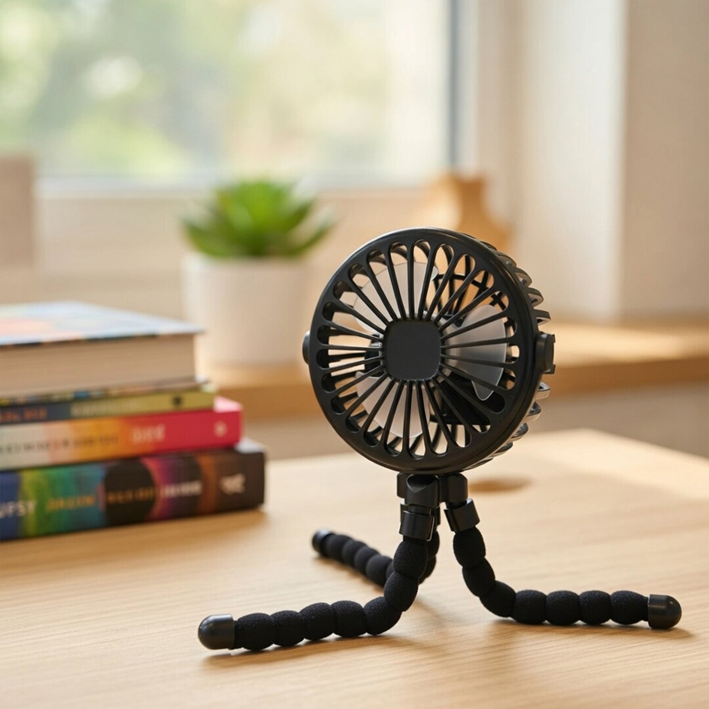 Multi-Functional Baby Stroller Fan - Bladeless Silent Portable Cooler - Rechargeable USB Folding Fan for Home & Travel