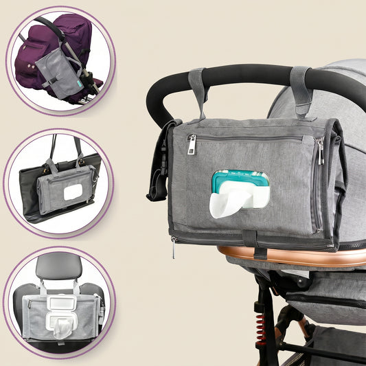 All-in-One Baby Changing Station - Portable Travel Diaper Pad with Storage Pockets - Waterproof & Foldable Kit