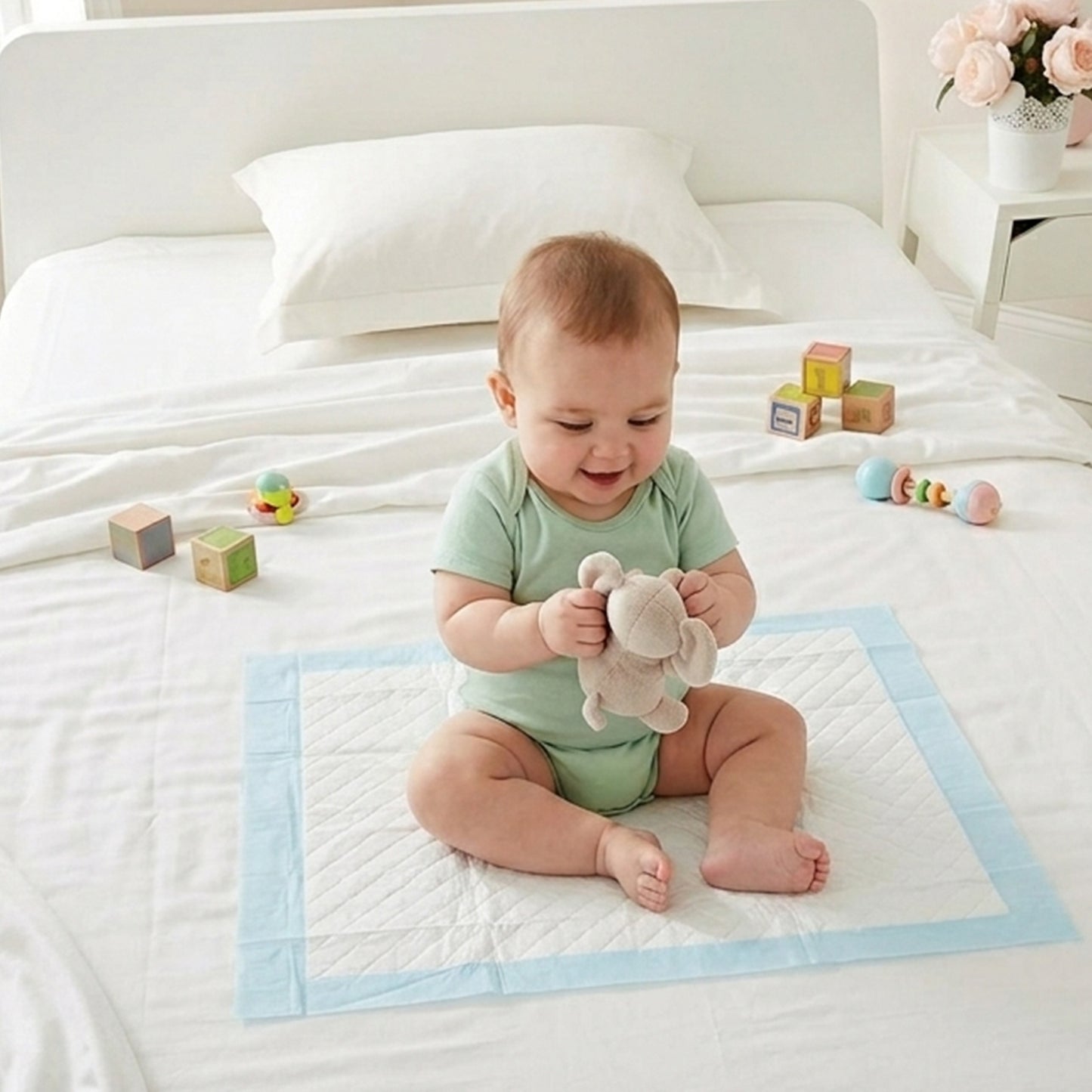 20Pcs Disposable Baby Changing Mat - Ultra-Absorbent Nursing Pad for Infants & Adults - Breathable Waterproof Bed Protector