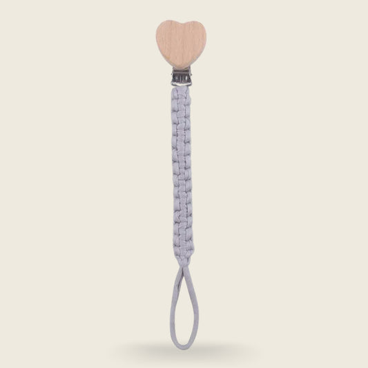 Personalized Wooden Baby Pacifier Clip - Custom Name Cloth Weaving Dummy Holder - Safe Newborn Teether Pendant Gift