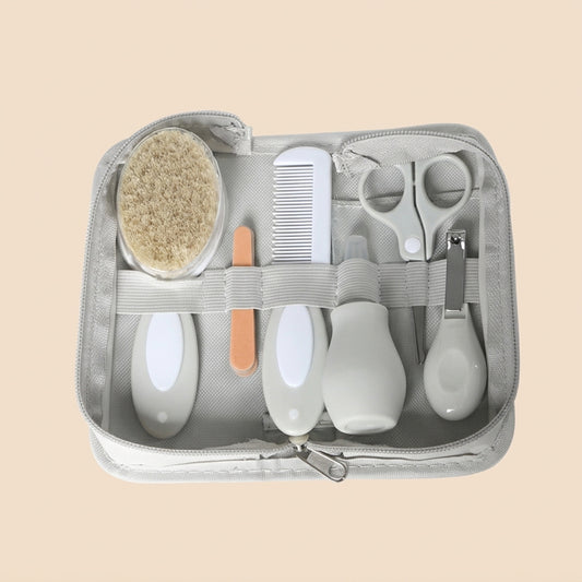6-Piece Baby Care Kit - Essential Newborn Grooming Set - Professional Nail Clipper, Brush, Comb & Scissors Set