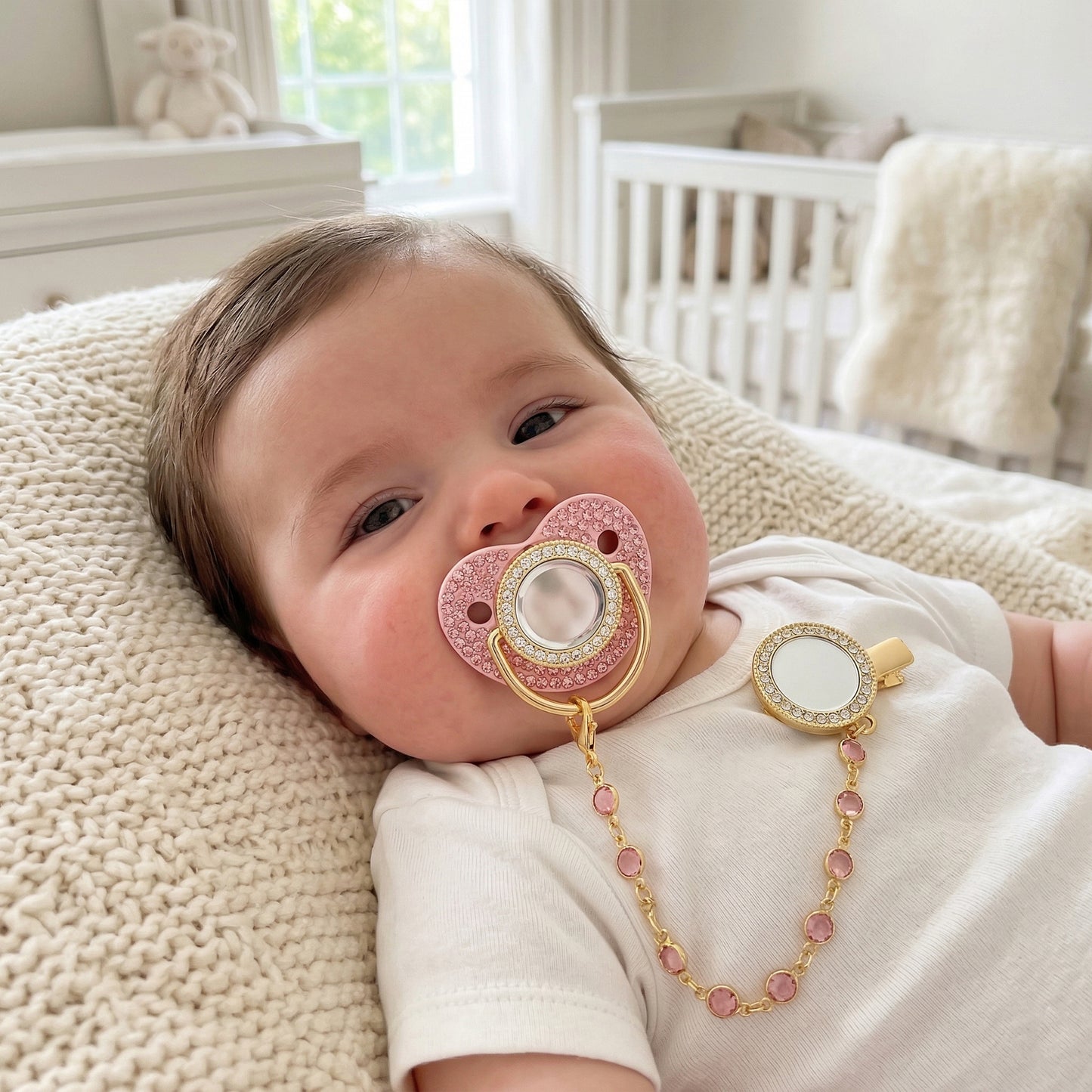 Personalized Silicone Pacifier Clip Holder - BPA-Free Luxury Teether Set - Newborn Dummy Soother Accessory for Infants