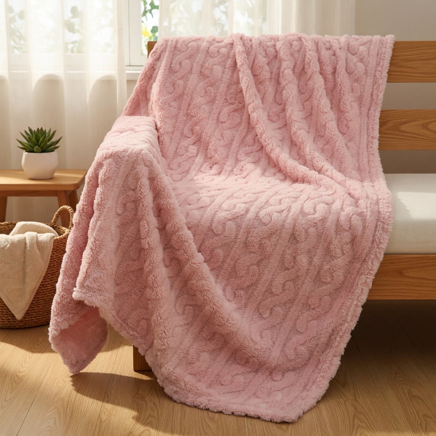Striped Coral Fleece Baby Blanket - All-Season Flannel Nap Quilt - Breathable Bedding for Infants & Toddlers