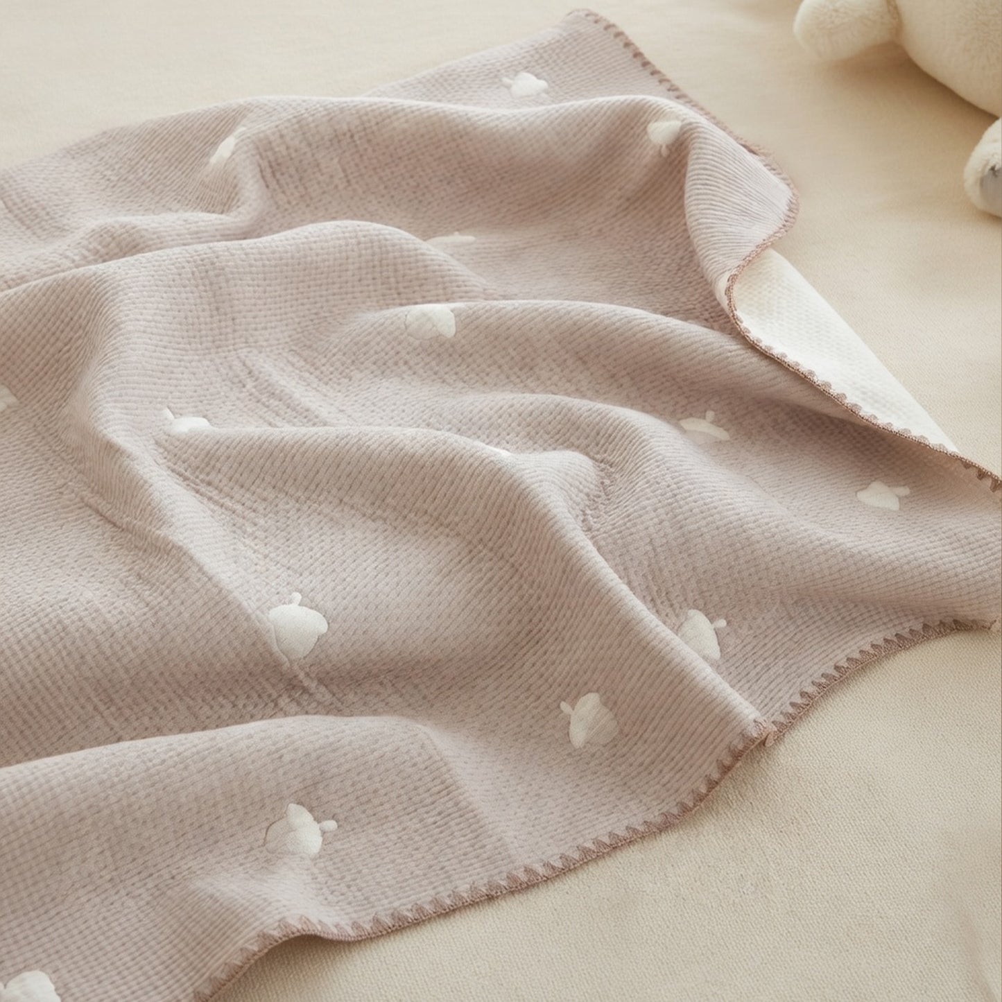 Custom Name Kids Cotton Blanket - Personalized Soft Bedding Set - Autumn & Winter Swaddle & Stroller Accessory