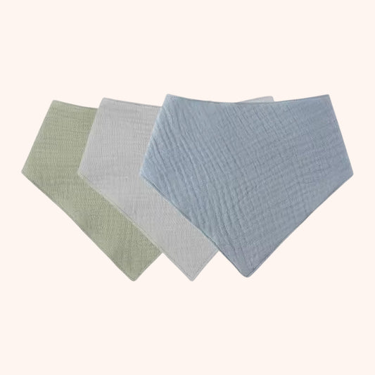 3/4/5-Piece Baby Cotton Bib Set - Solid Color Triangle Bandana - Soft Absorbent Saliva Towel & Burp Cloth Gift for Newborns