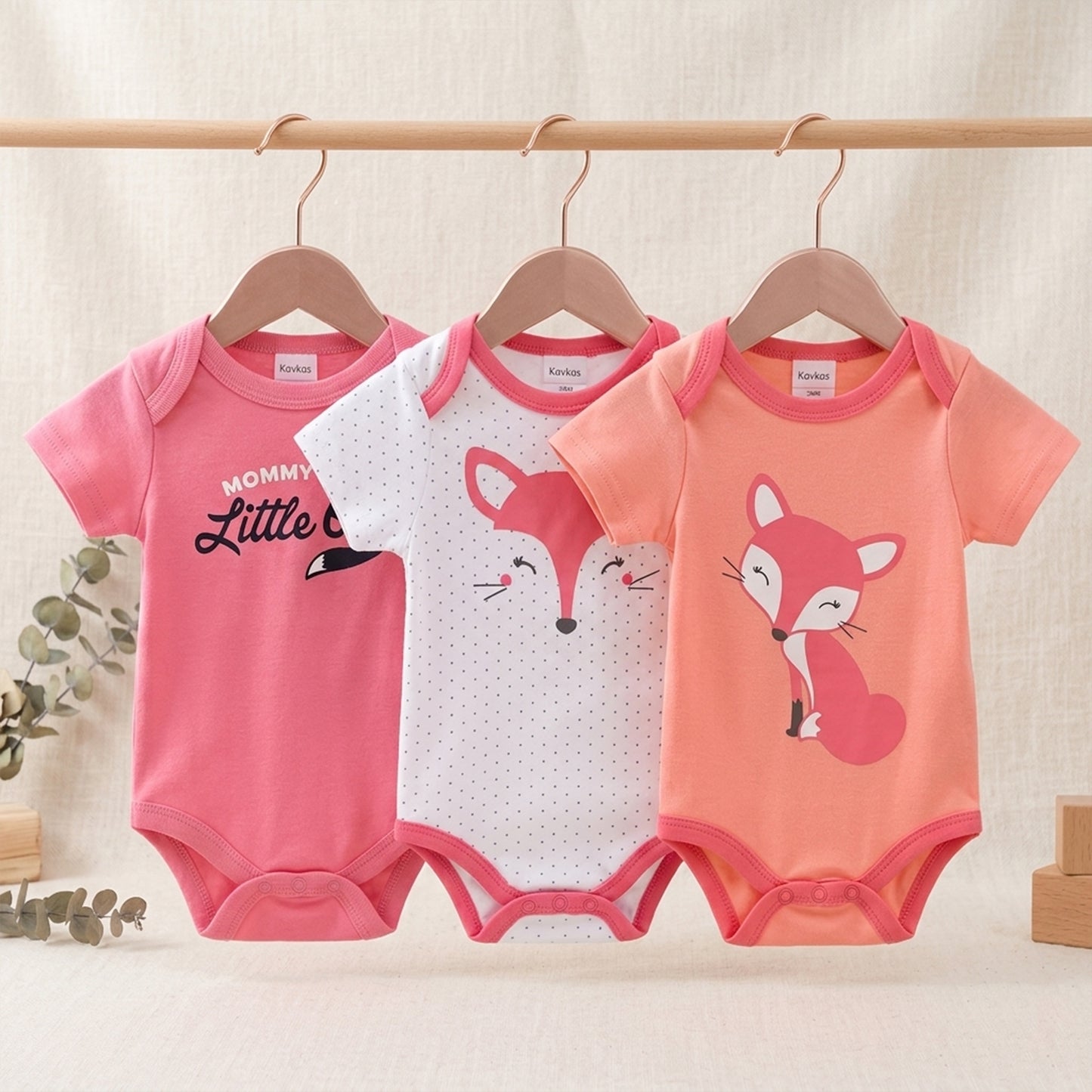 3/6 Pcs Baby Bodysuit Set - 100% Cotton Short Sleeve Rompers - Unisex Newborn Clothes 0-12 Months