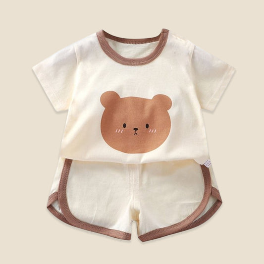 Summer Baby Cartoon Clothing Set - 100% Cotton Short Sleeve T-Shirt & Shorts - Casual 2Pcs Outfit for Boys & Girls 0-4Y