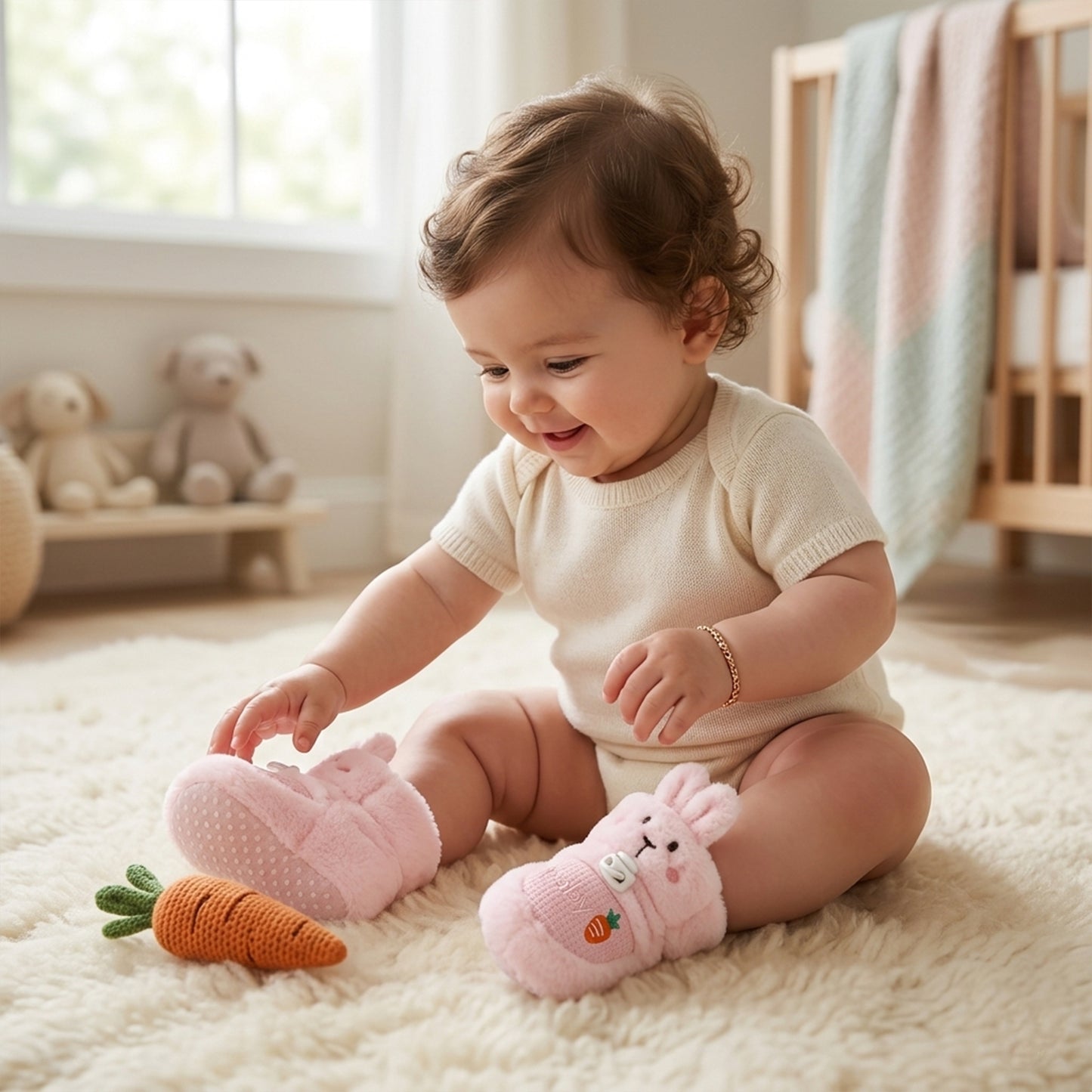 Cute Infant Walking Booties – Thickened Winter Warm Shoes for Baby Boys & Girls - Non-Slip Soft Sole First Walkers (0-18M)