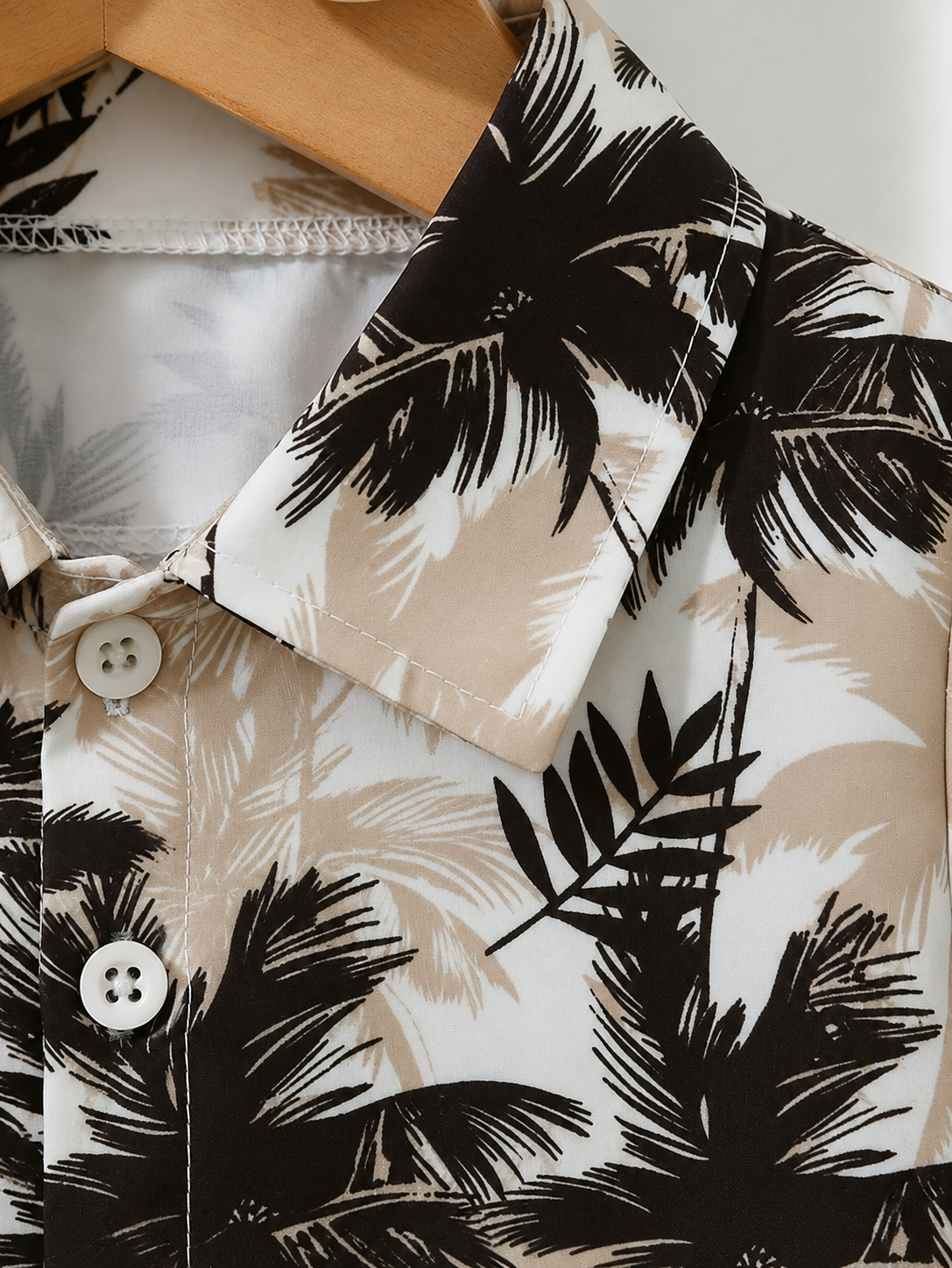 2pcs/Set Baby Boy Tropical Plant Pattern Vacation Outfit (6M-3T)