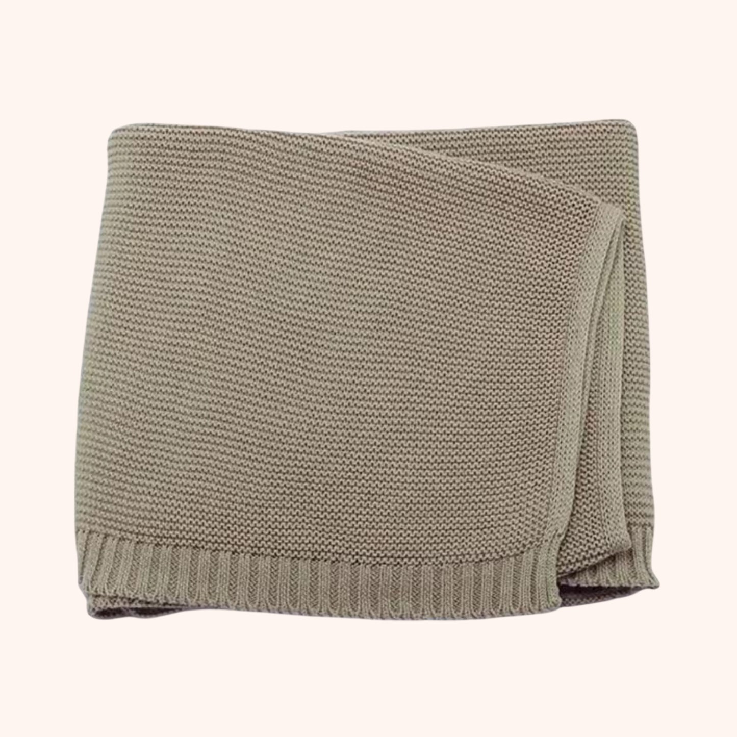 Personalized Baby Blanket - Custom Embroidered Name - Breathable Cotton Knitted Stroller Blanket & Swaddle