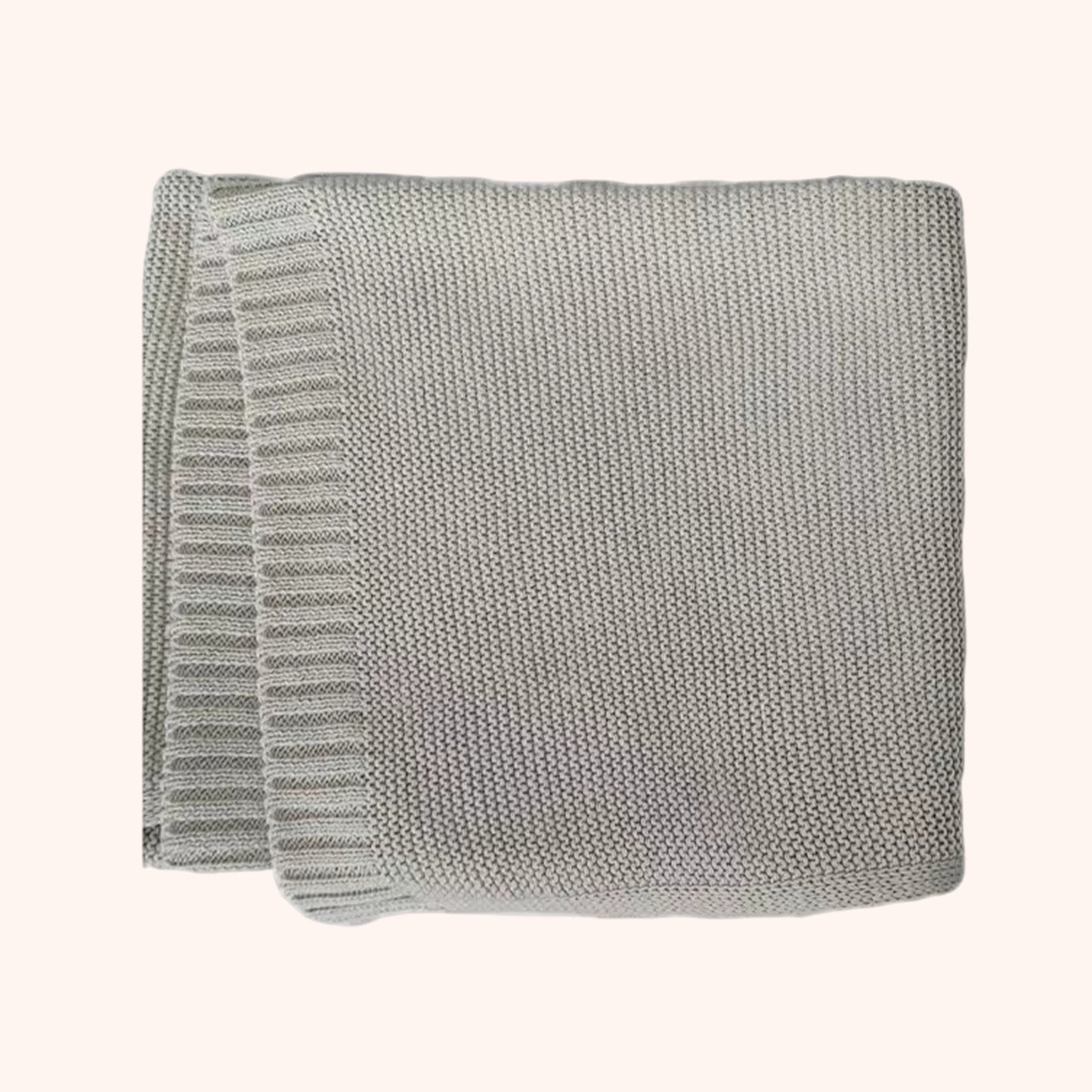 Personalized Baby Blanket - Custom Embroidered Name - Breathable Cotton Knitted Stroller Blanket & Swaddle