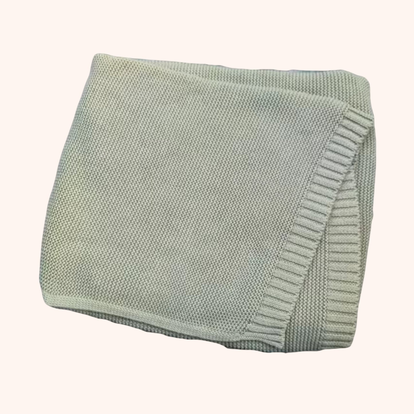 Personalized Baby Blanket - Custom Embroidered Name - Breathable Cotton Knitted Stroller Blanket & Swaddle