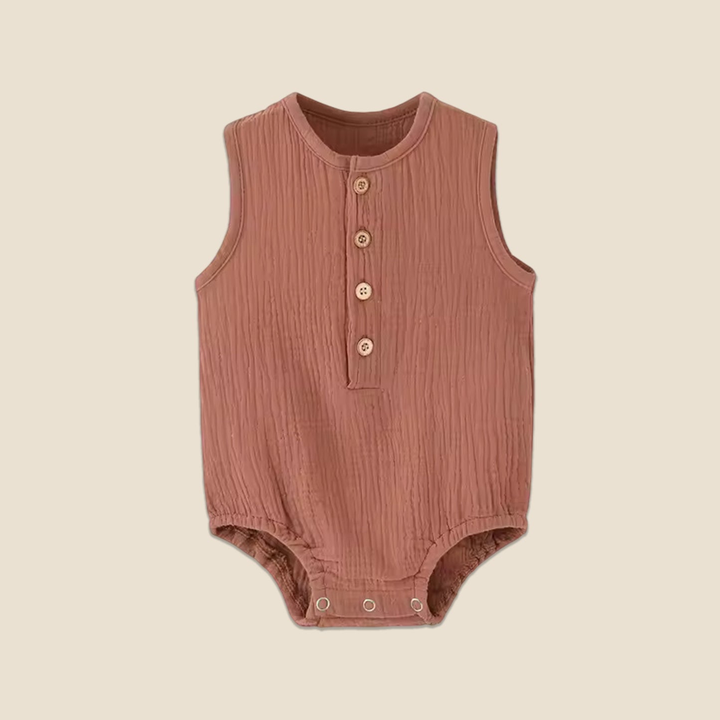 Breathable Cotton Linen Baby Romper - Sleeveless Solid Summer Jumpsuit - Thin & Comfy One-Piece for Newborns