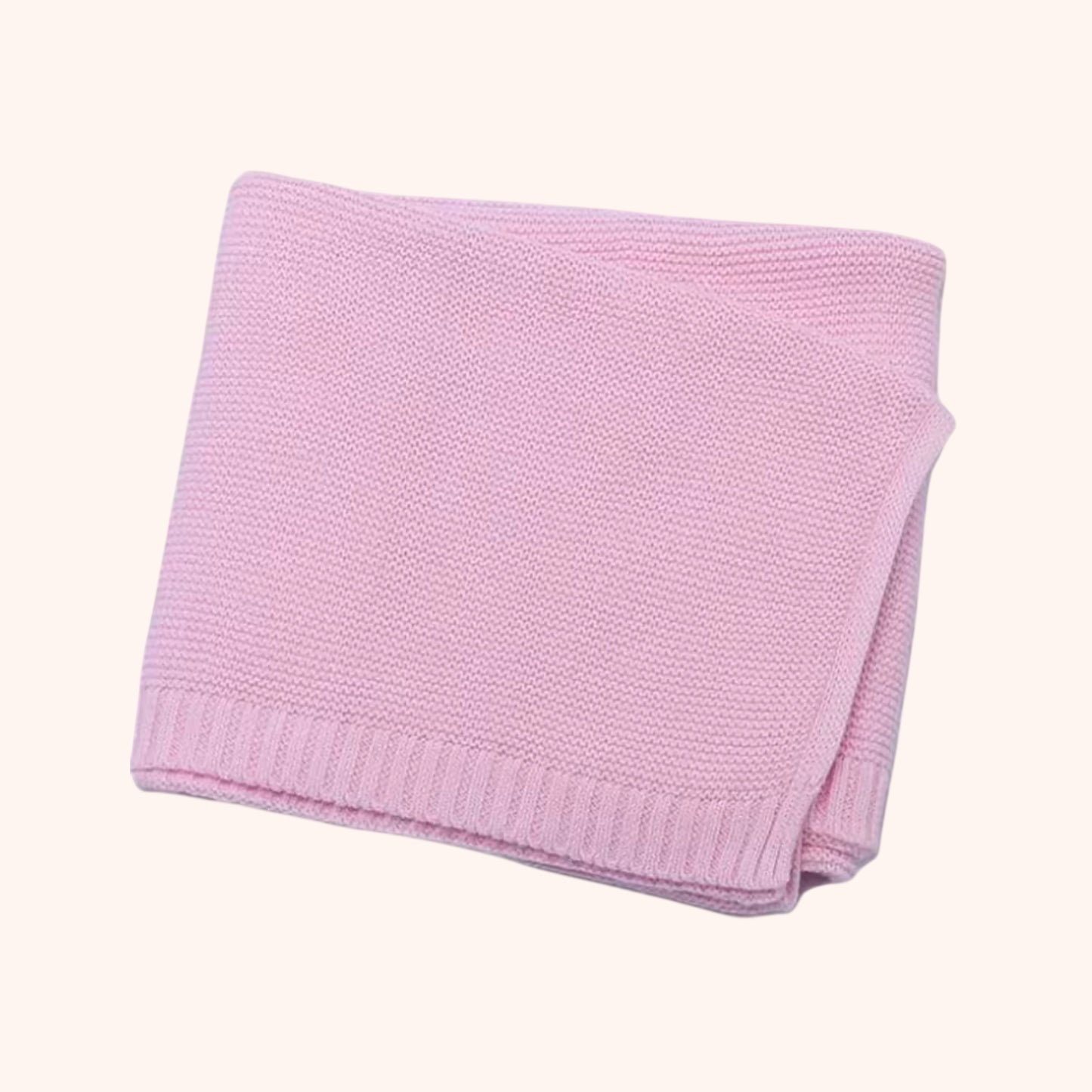 Personalized Baby Blanket - Custom Embroidered Name - Breathable Cotton Knitted Stroller Blanket & Swaddle