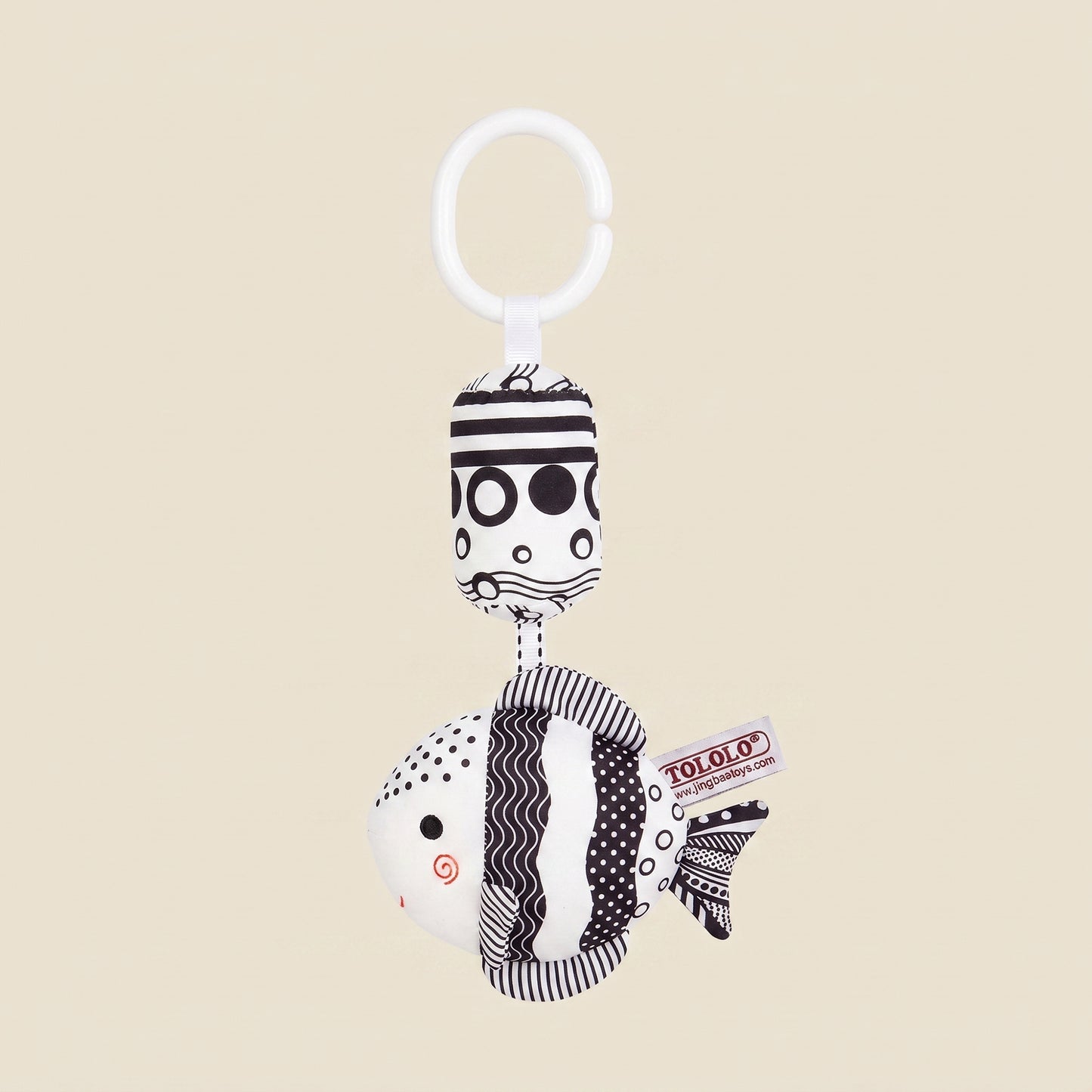 Black & White Baby Stroller Hanging Bell - Plush Visual Training Toy - Newborn Sensory Rattle for Brain Development