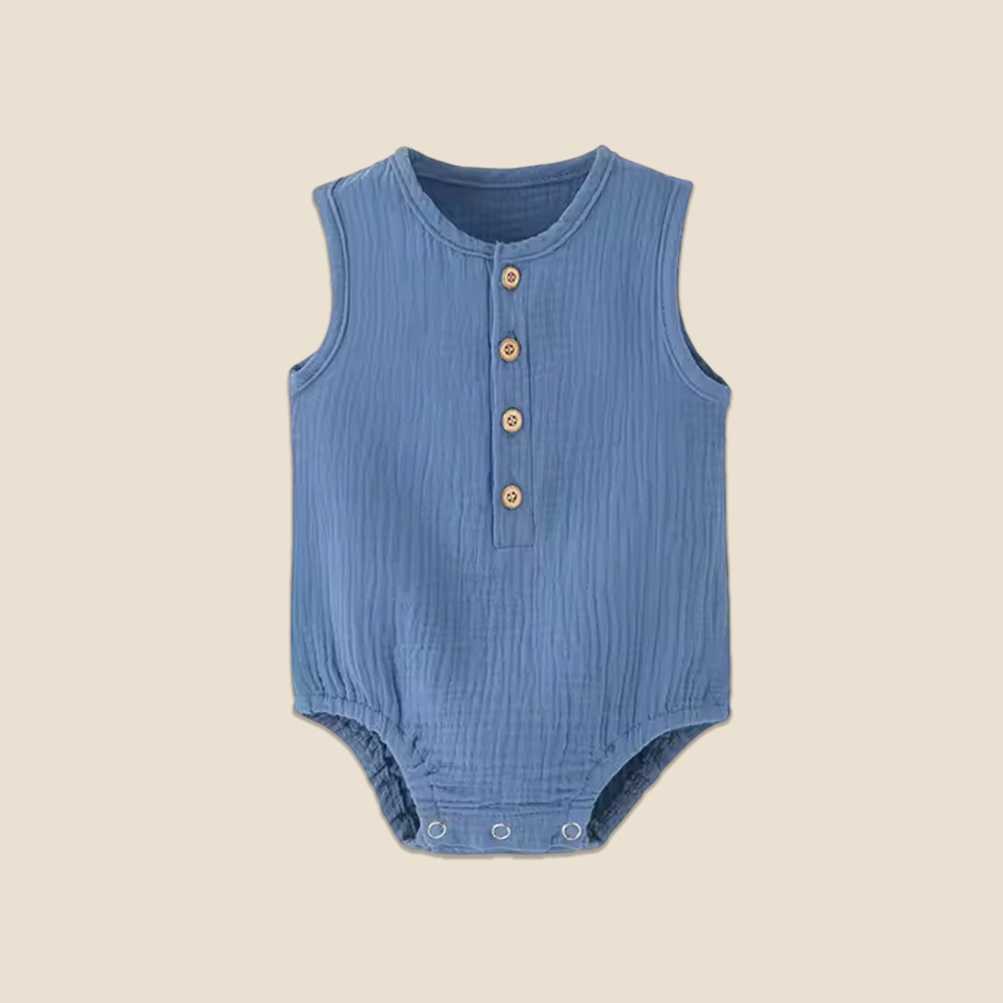 Breathable Cotton Linen Baby Romper - Sleeveless Solid Summer Jumpsuit - Thin & Comfy One-Piece for Newborns