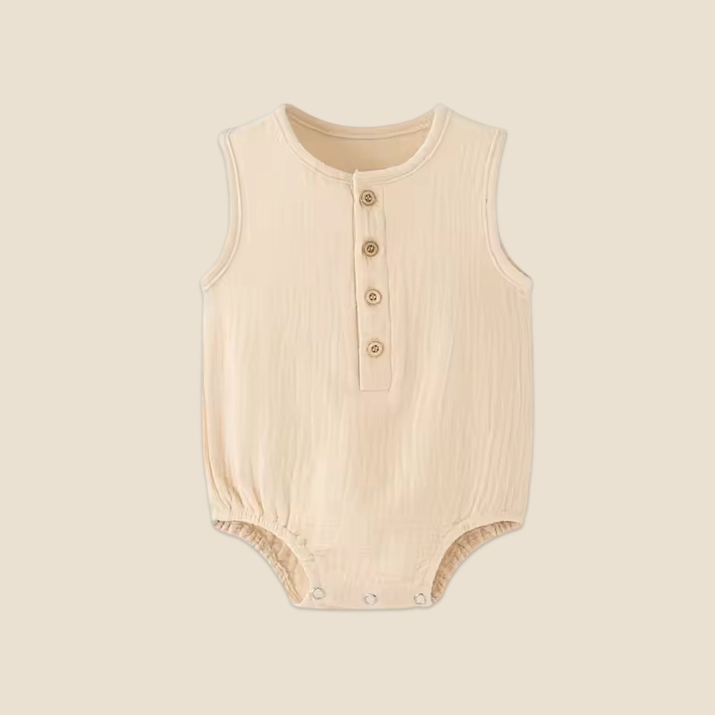 Breathable Cotton Linen Baby Romper - Sleeveless Solid Summer Jumpsuit - Thin & Comfy One-Piece for Newborns