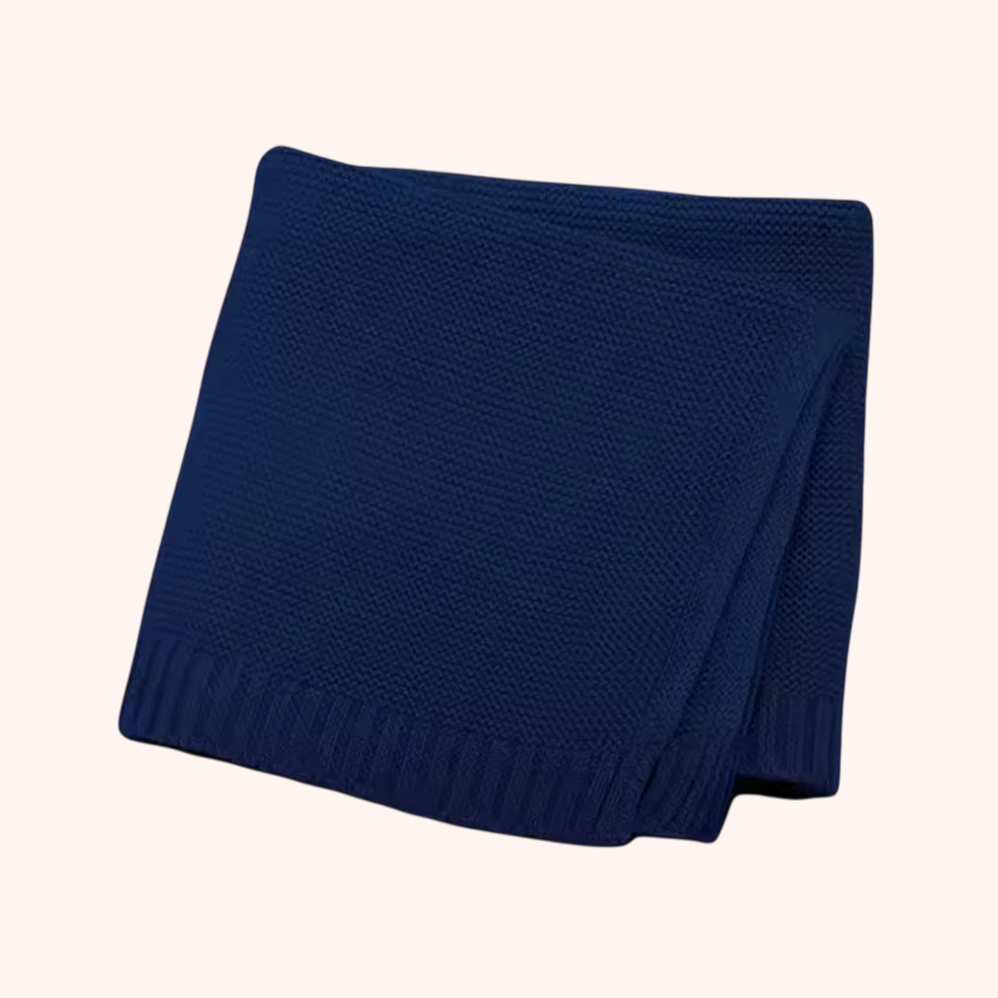 Personalized Baby Blanket - Custom Embroidered Name - Breathable Cotton Knitted Stroller Blanket & Swaddle