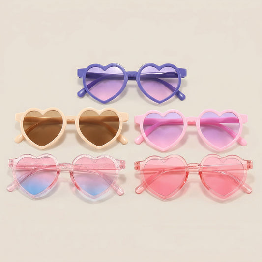 Kids Heart-Shaped Sunglasses - UV400 Candy Color Eyewear - Cute Fashion Shades for Baby Boys & Girls Outdoor