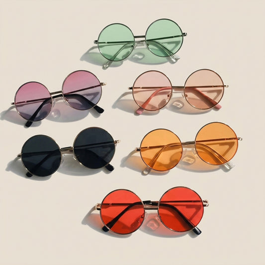 Vintage Round Kids Sunglasses - UV Protective Summer Eyewear - Cute Retro Sun Glasses for Baby Boys & Girls