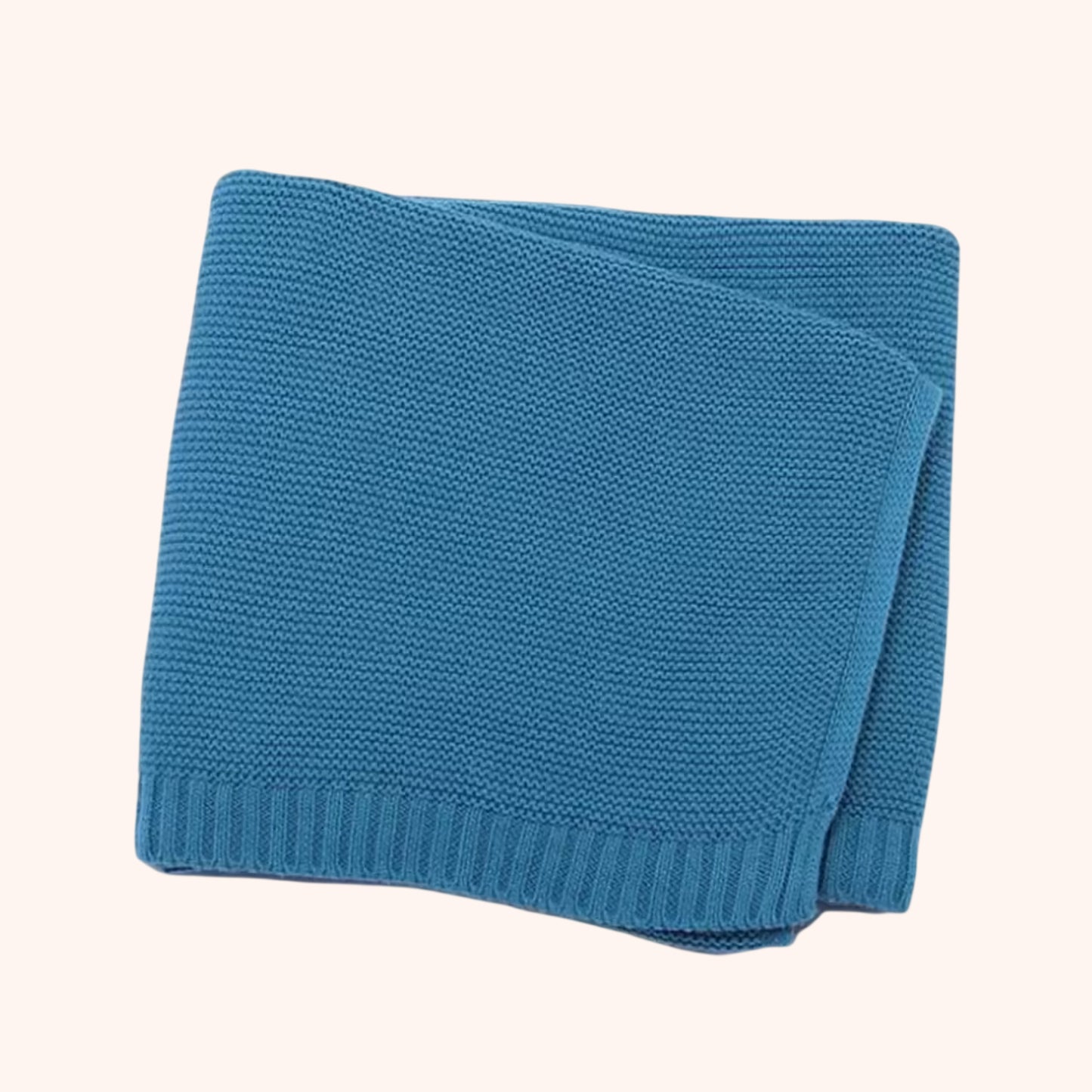 Personalized Baby Blanket - Custom Embroidered Name - Breathable Cotton Knitted Stroller Blanket & Swaddle