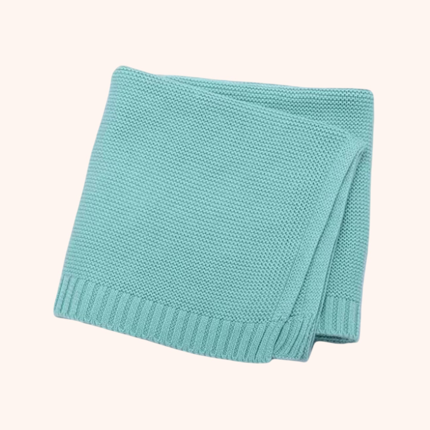 Personalized Baby Blanket - Custom Embroidered Name - Breathable Cotton Knitted Stroller Blanket & Swaddle