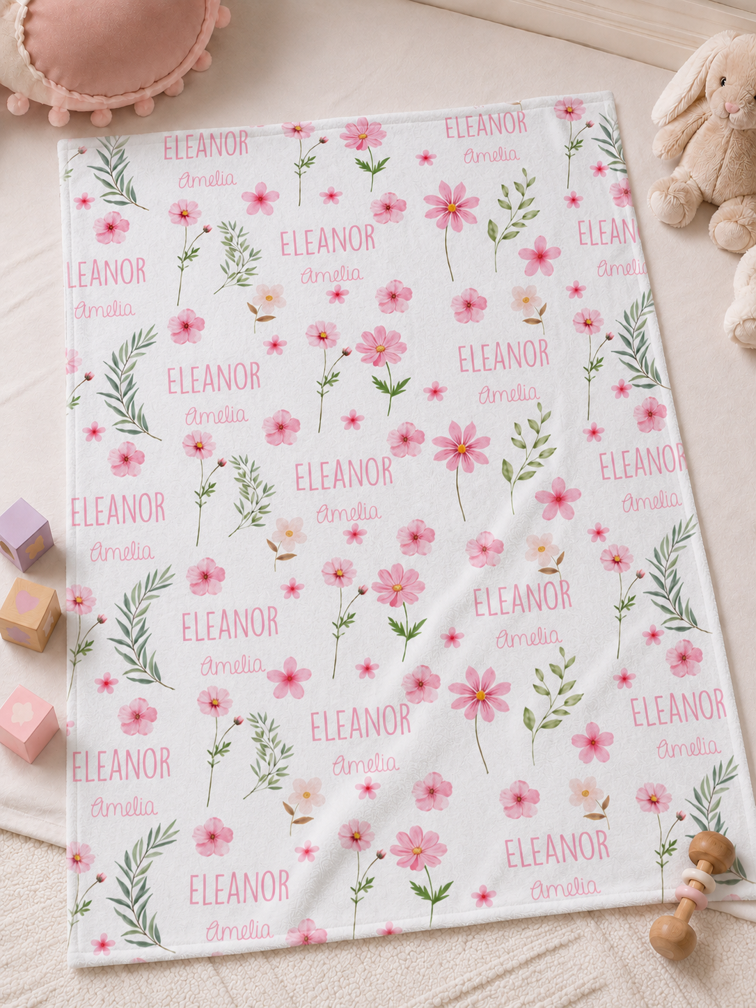 Personalized Name Blanket for Babies and Kids, Custom Printed Soft Blanket