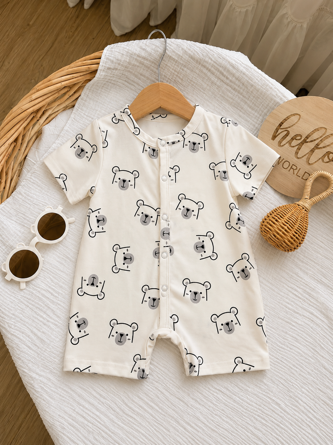 Infant Soft Knit Cartoon Romper - Adorable One-Piece Summer Outfit