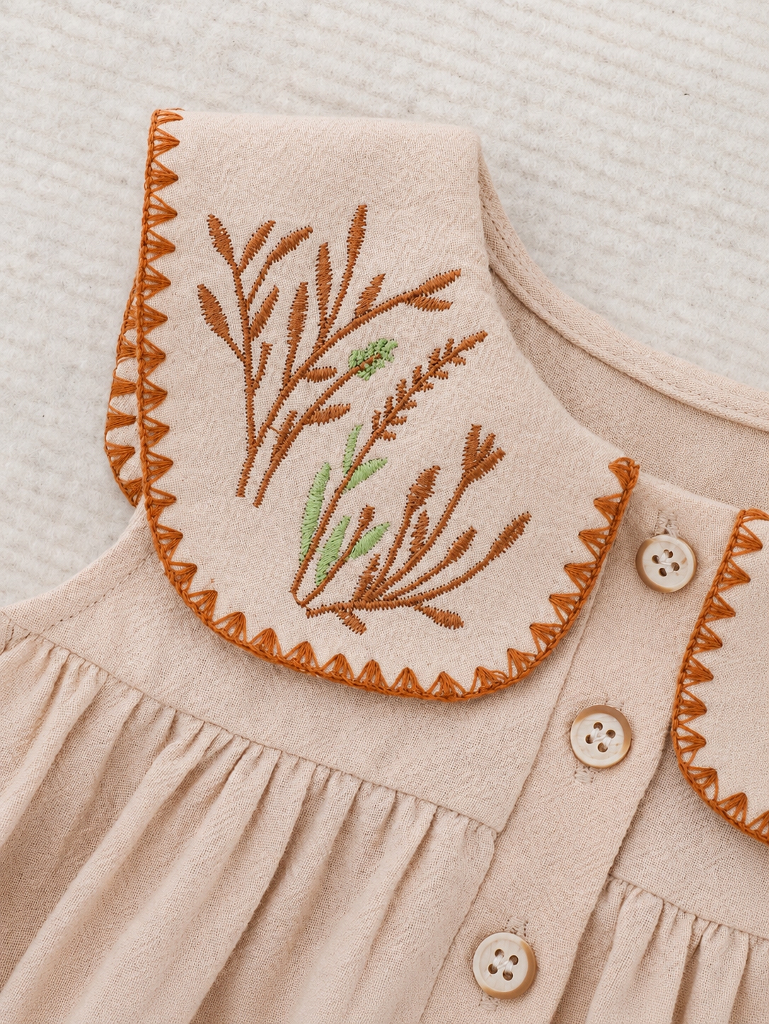 Ruffle Collar Floral Print Sleeveless Dress for Baby Girls