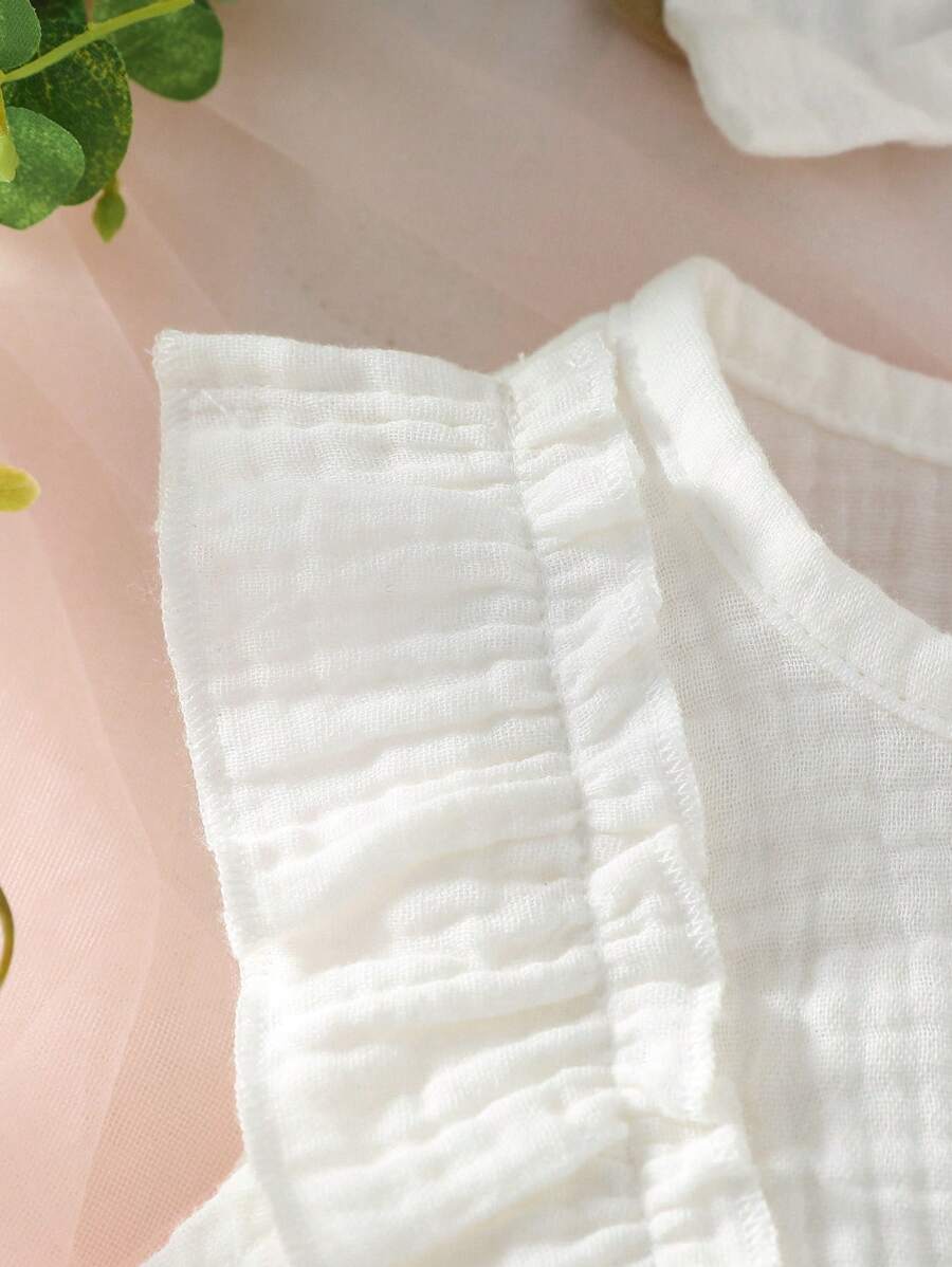 Baby Girl 2-Piece Ruffle Bodysuit Set - Adorable Sleeveless Design with Headband