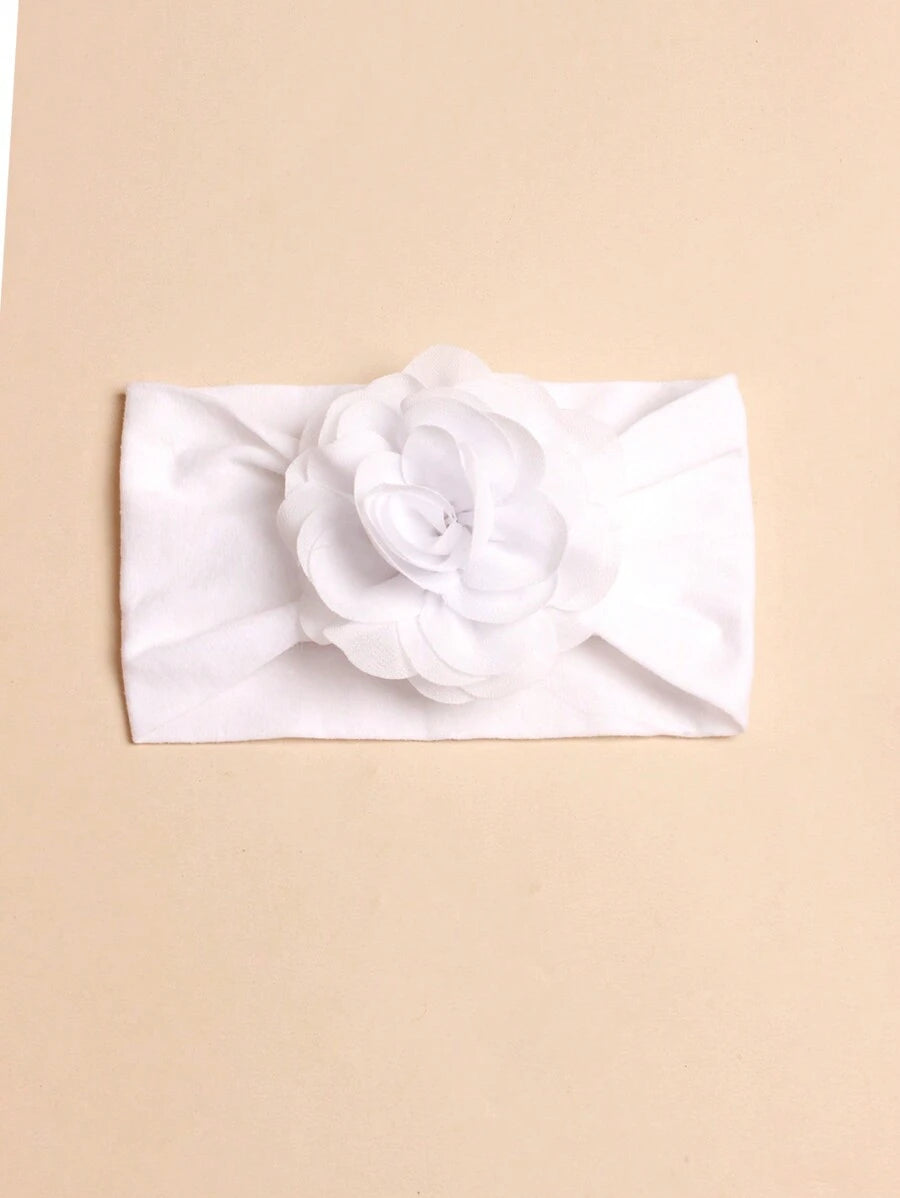 3pcs Rose Flower Pink Baby Headbands for Birthday and Valentines Wear