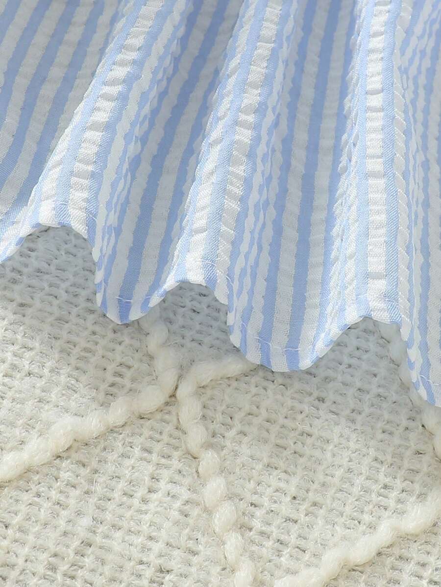 Baby Stripe Print Bow Front Cami Dress for Cute Summer Daily Wear