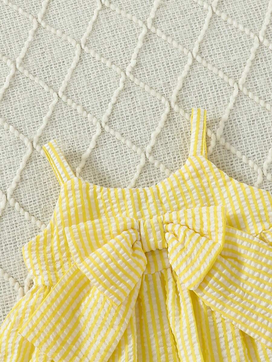 Baby Big Bow Strap Dress for Sweet Elegant Spring and Summer Wear