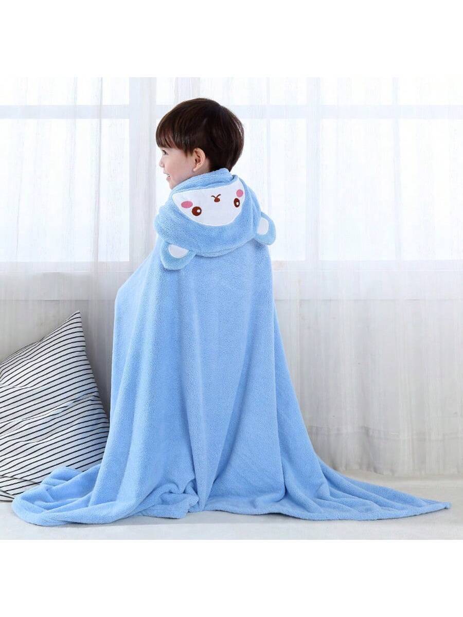Cartoon Hooded Baby Bath Towel Toddler Bathrobe Soft Hooded Towel for Beach and Home