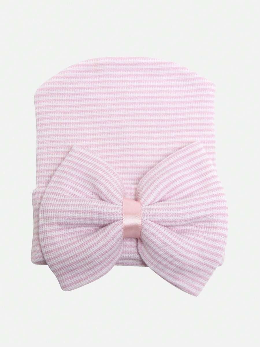 Big Bow Knitted Baby Beanie Hat for Spring and Autumn Wear