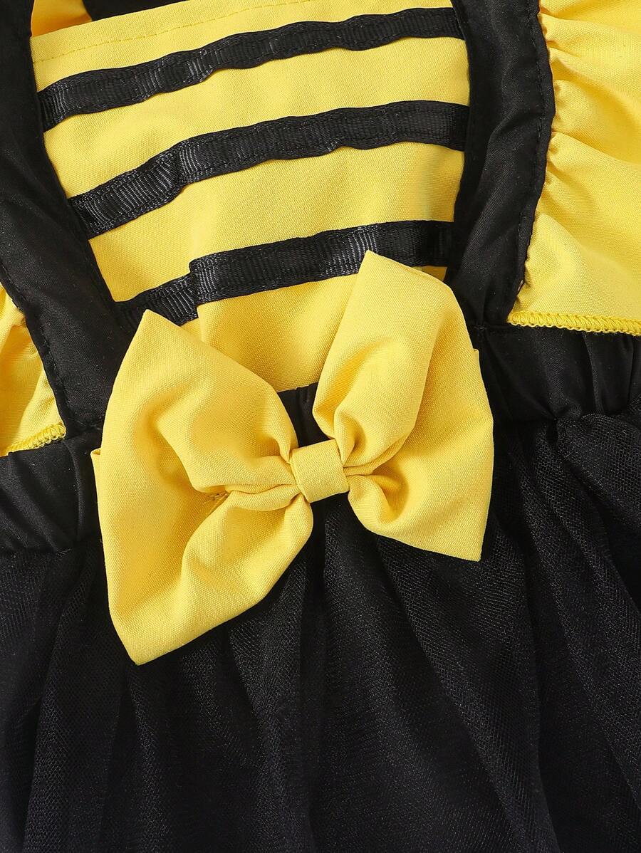 Mesh Tutu Suspender Bodysuit with Bow Detail for Cute Spring and Summer Wear