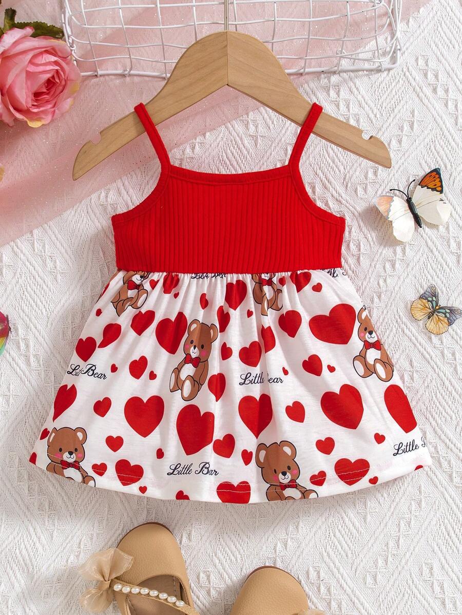 Baby Floral Print Bow Front Cami Dress for Cute Summer Outings and Daily Wear