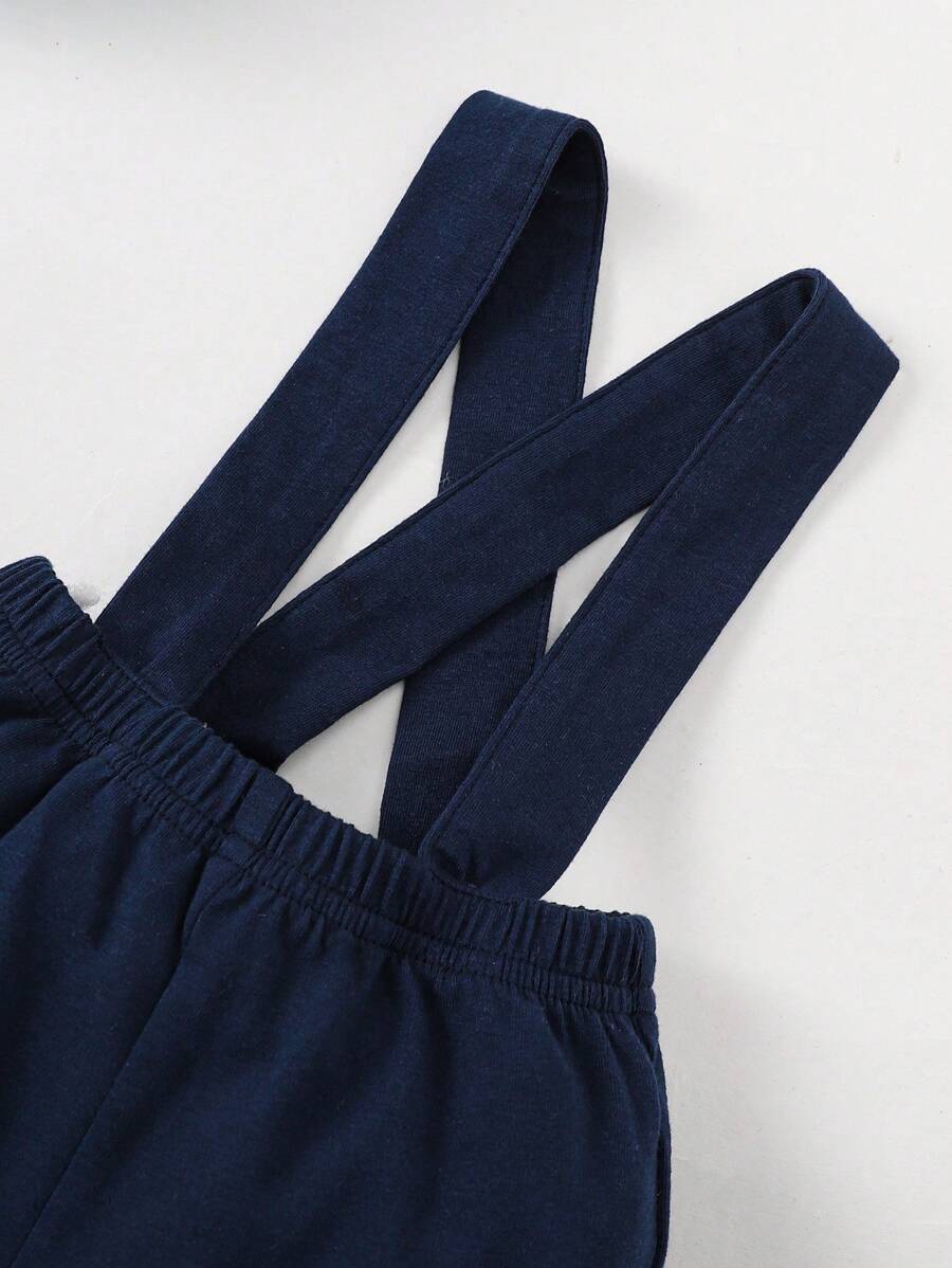 Baby Boy Gentleman Style Bow Tie Suspender Jumpsuit Outfit