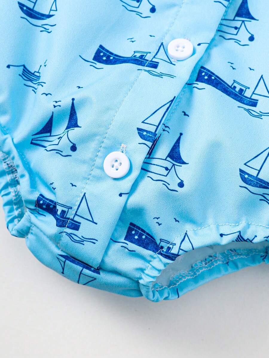 Baby Boy Gentleman Style Bow Tie Suspender Jumpsuit Outfit