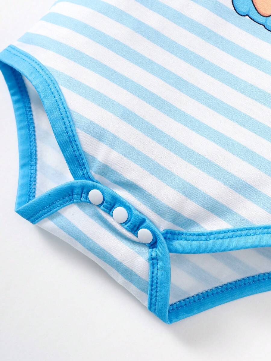 Baby Boy 2-Piece Stripe Printed Clothes Set - Casual Spring Summer Sun Outfit