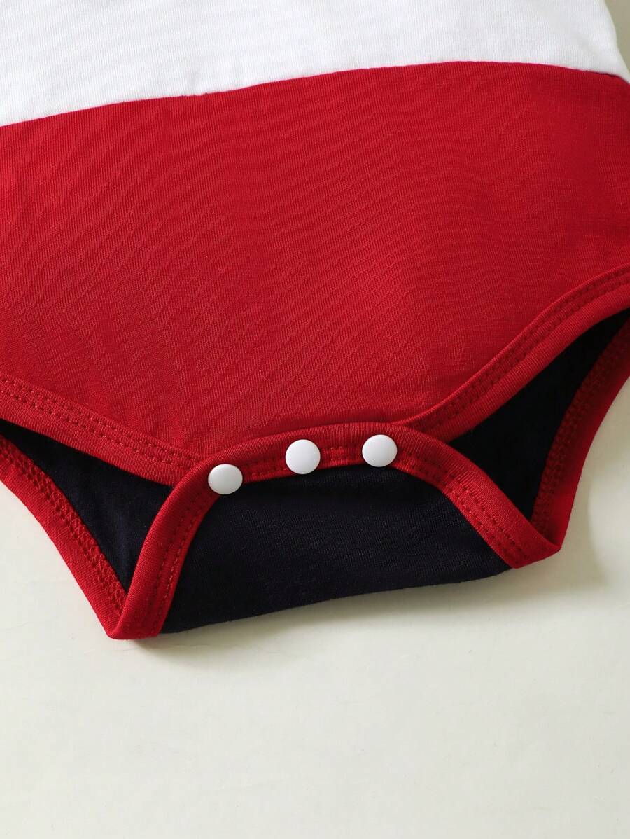 Baby Boys Colorblock Polo Collar Bodysuit and Shorts Set for Casual Summer Wear