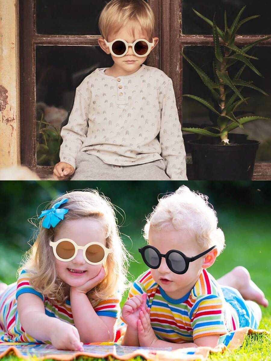 2pcs Cute Fashion Round Kids Glasses Props for Baby Photo Accessories