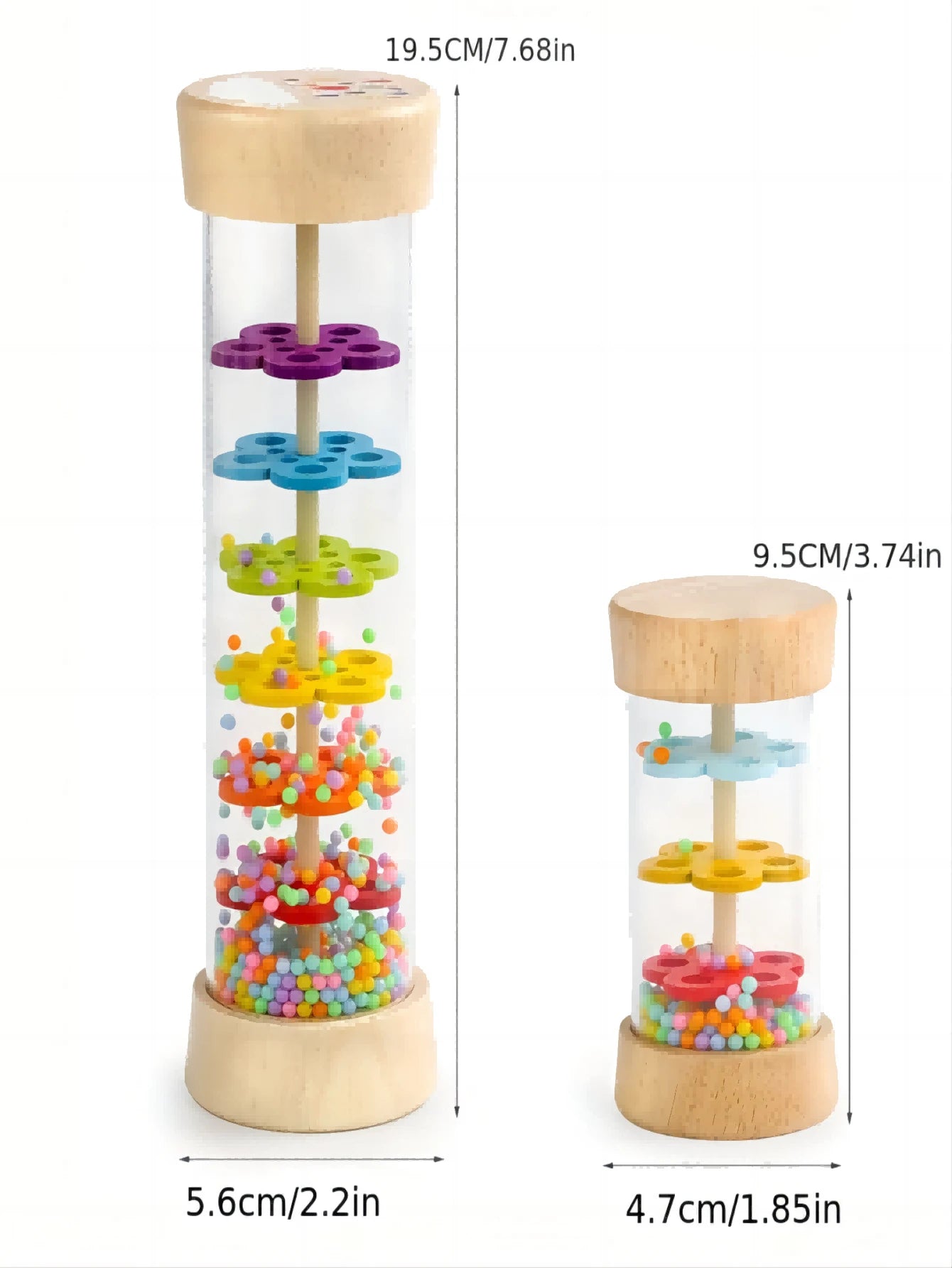 Wooden Rain Stick Montessori Rattle Toy for Baby Sensory Learning and Musical Play