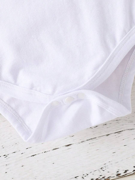 Baby Boy 1pc Summer Short Sleeve Slogan Bodysuit Outfit
