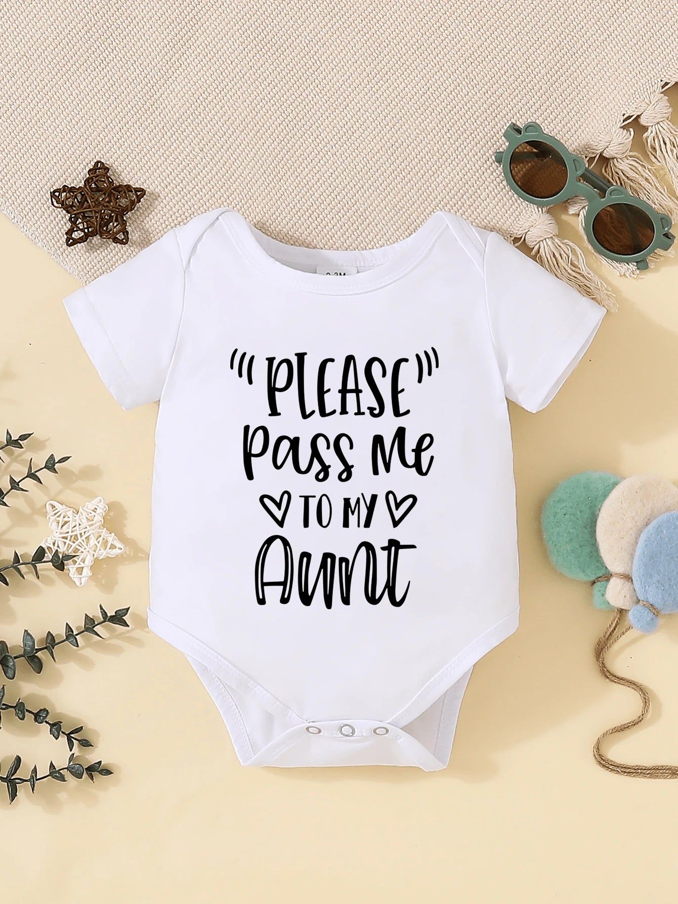 Letter Print Cute Bodysuit for Newborn Baby Daily Wear