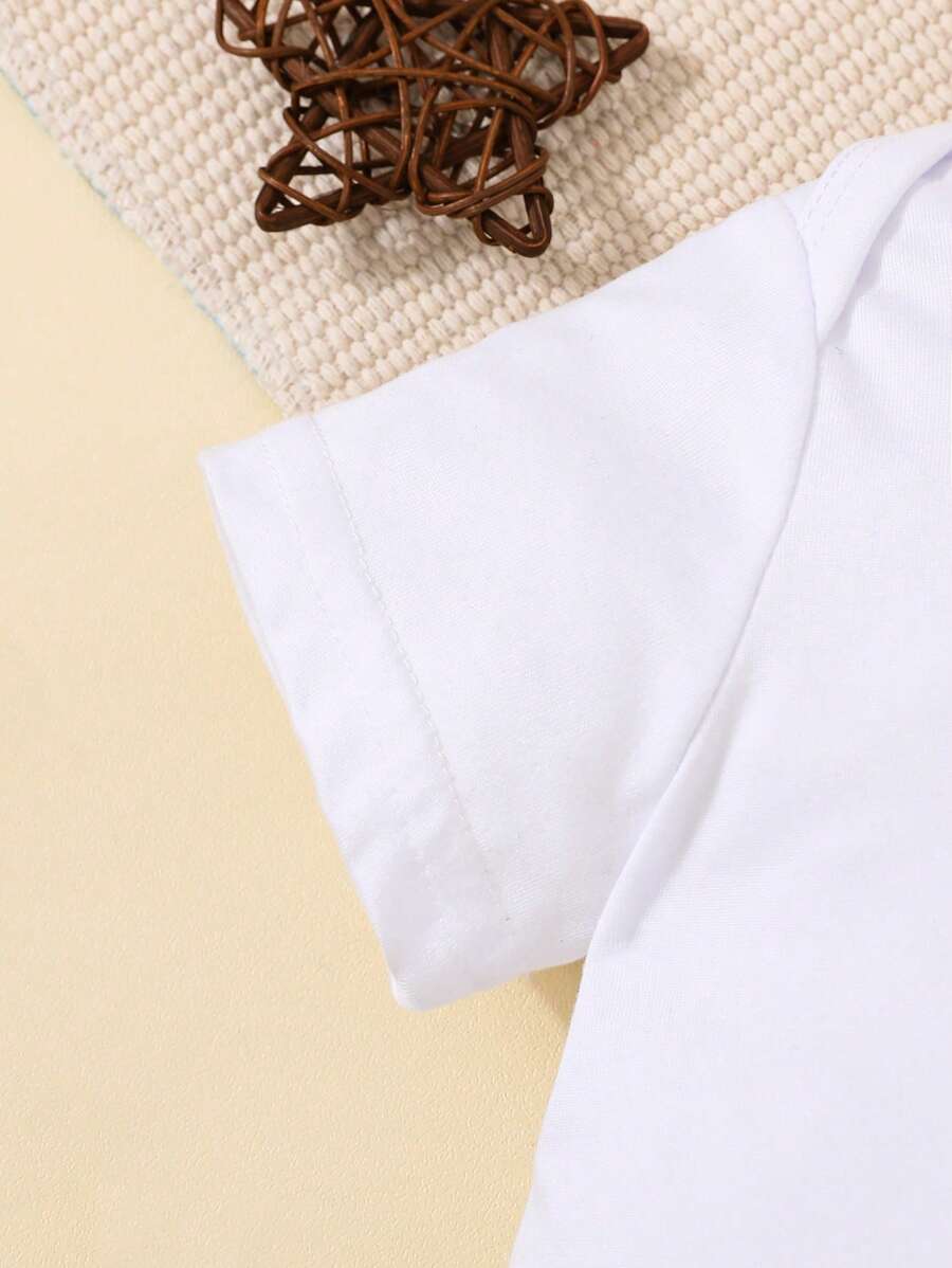 Letter Print Cute Bodysuit for Newborn Baby Daily Wear