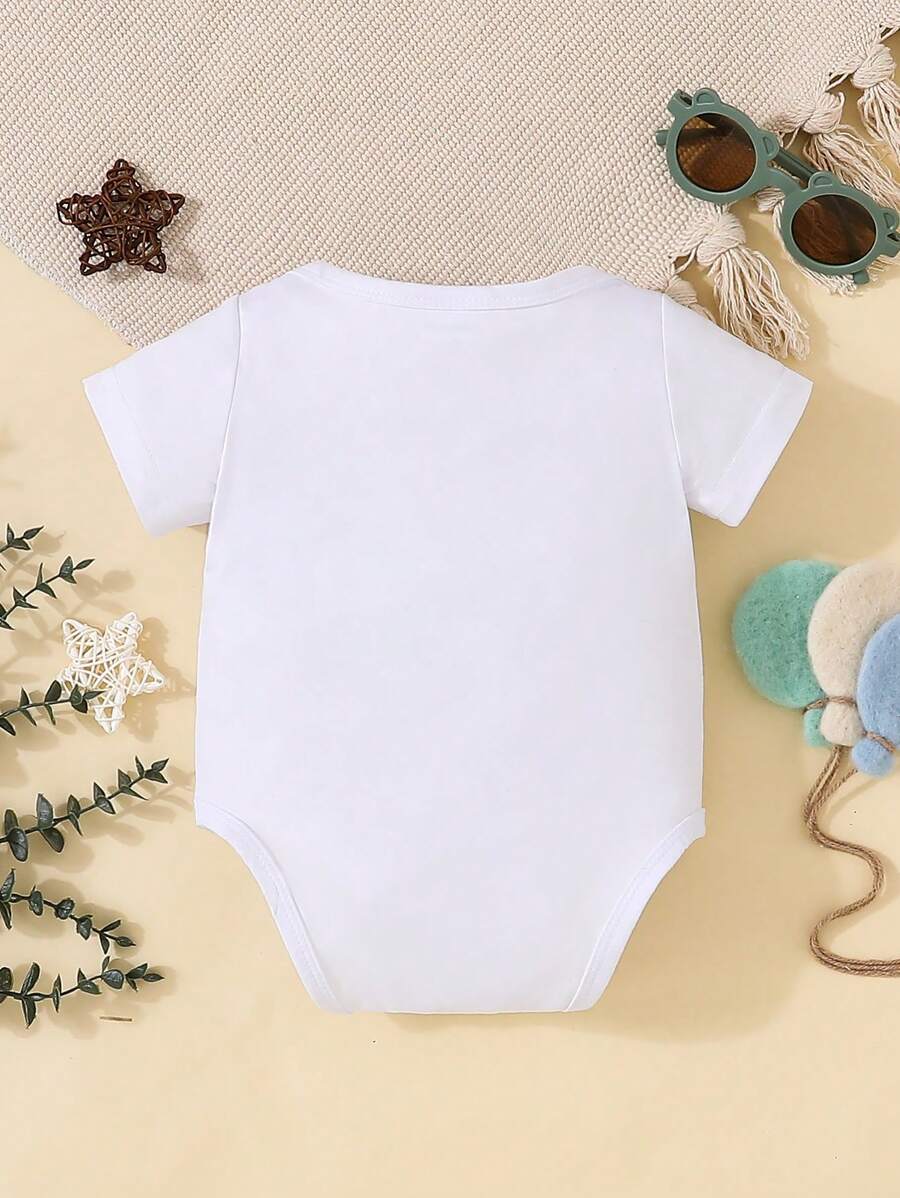 Letter Print Cute Bodysuit for Newborn Baby Daily Wear